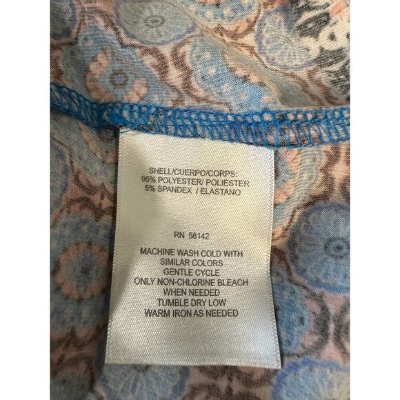 Stitch Fix Wisp Maxi Dress Blue Border Print V-Neck Boho Sleeveless Size 4P - Picture 9 of 9